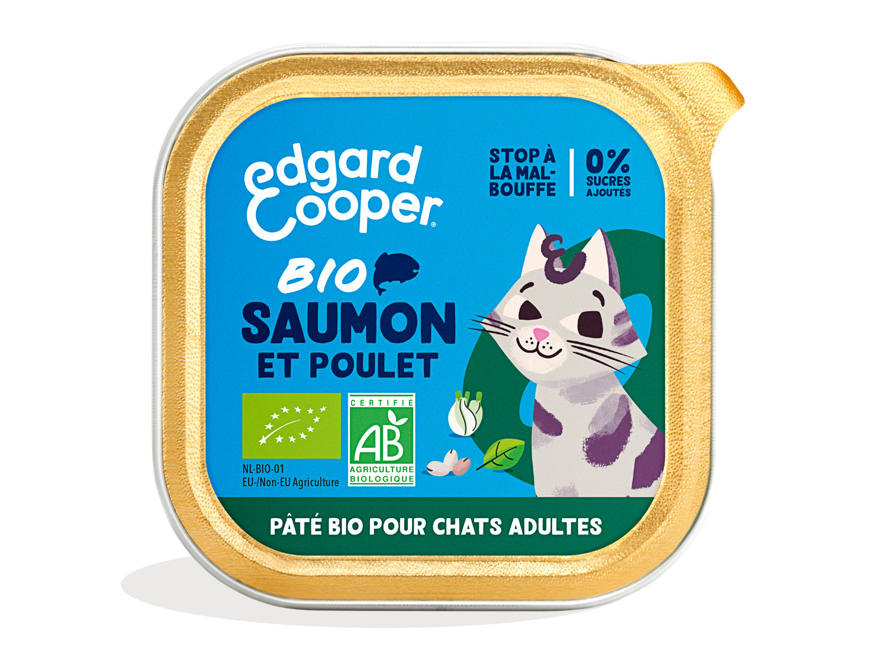 Edgard & Cooper - P&acirc;t&eacute;e BIO au Saumon et Poulet pour Chat - 85g Image num&eacute;ro 1
