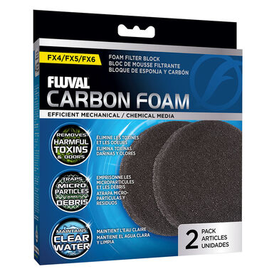Fluval - Blocs de Mousse Charbon Filtrante FX4/FX5/FX6 pour Filtre Extérieur - x2