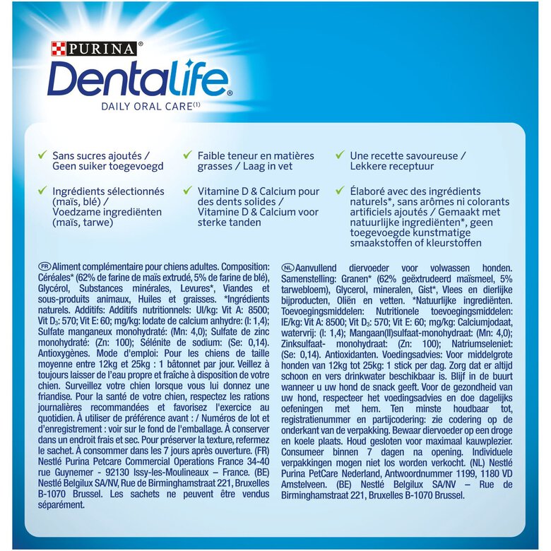 Dentalife - MultiPack Bâtonnets à Mâcher pour Chien Moyen - 966g Image numéro 4 Dentalife - MultiPack Bâtonnets à Mâcher pour Chien Moyen - 966g Image numéro 4