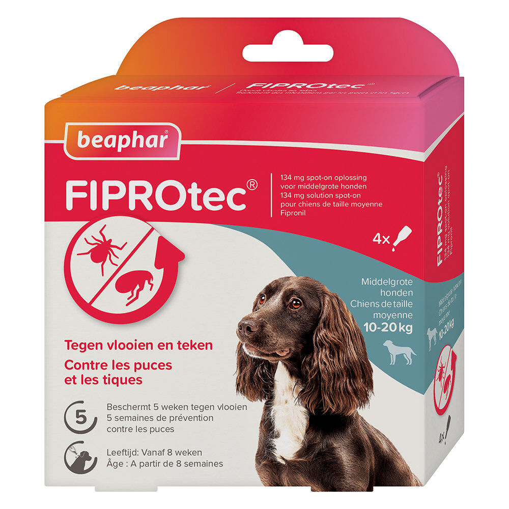 Beaphar - Pipettes Antiparasitaires Fiprotec pour Chien Moyen - X4 Image num&eacute;ro 1