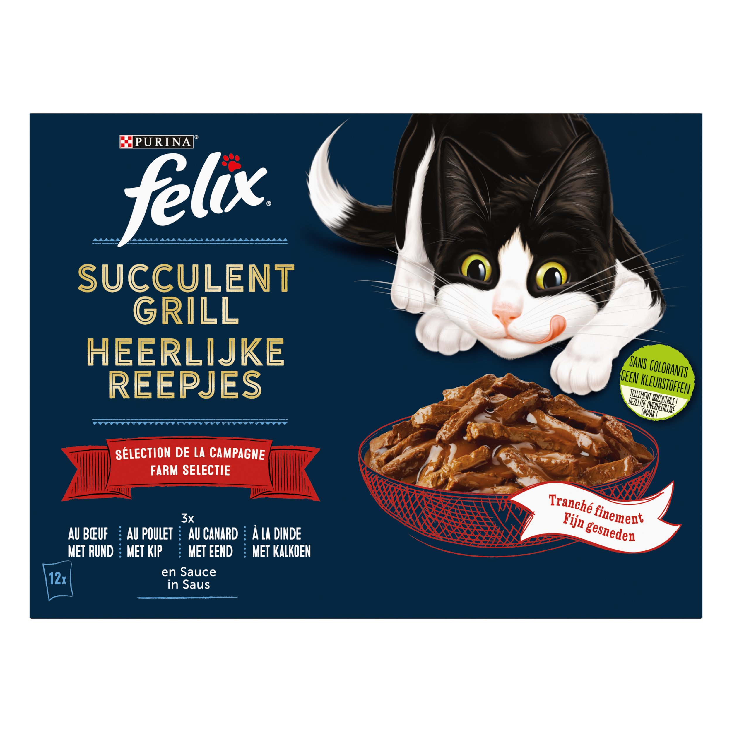 FELIX -  Pochons Succulent Grill Selection de la Campagne &agrave; la Viande en Sauce pour chats adultes  - 12X80g Image num&eacute;ro 3