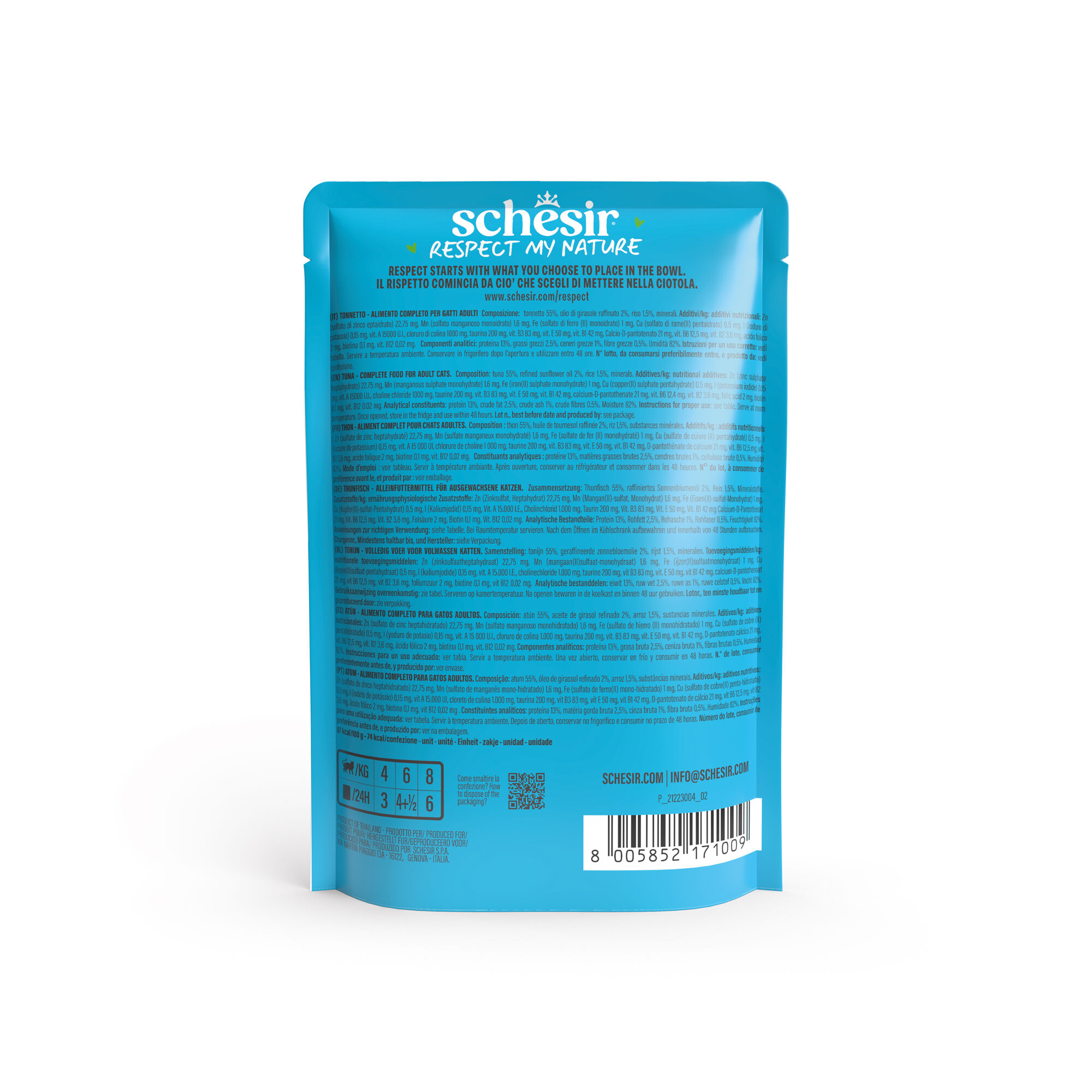 Schesir - Sachet en Gel&eacute;e Complete Nutrition au Thon pour Chats - 85g Image num&eacute;ro 4
