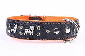 Yogipet - Collier Cuir French Bulldog pour Chien Orange