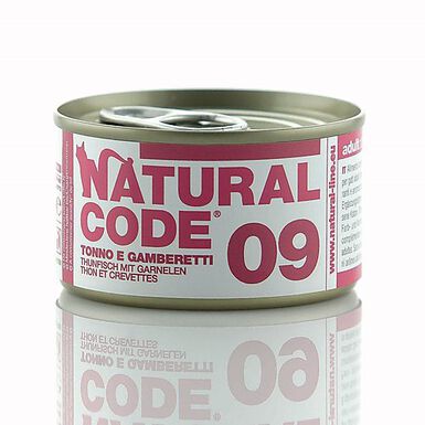 Natural Code - Mélange de Thon et Crevettes 09 pour Chats - 85g