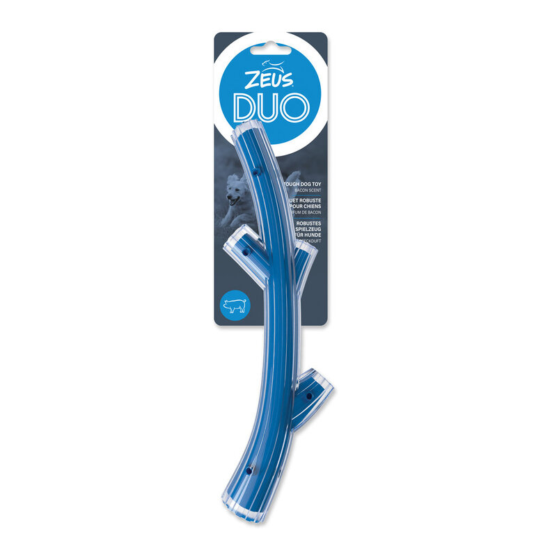 Zeus - Jouet à mâcher pour chien Duo Stick Bleu Bacon - 30cm Image numéro 1 Zeus - Jouet à mâcher pour chien Duo Stick Bleu Bacon - 30cm Image numéro 1