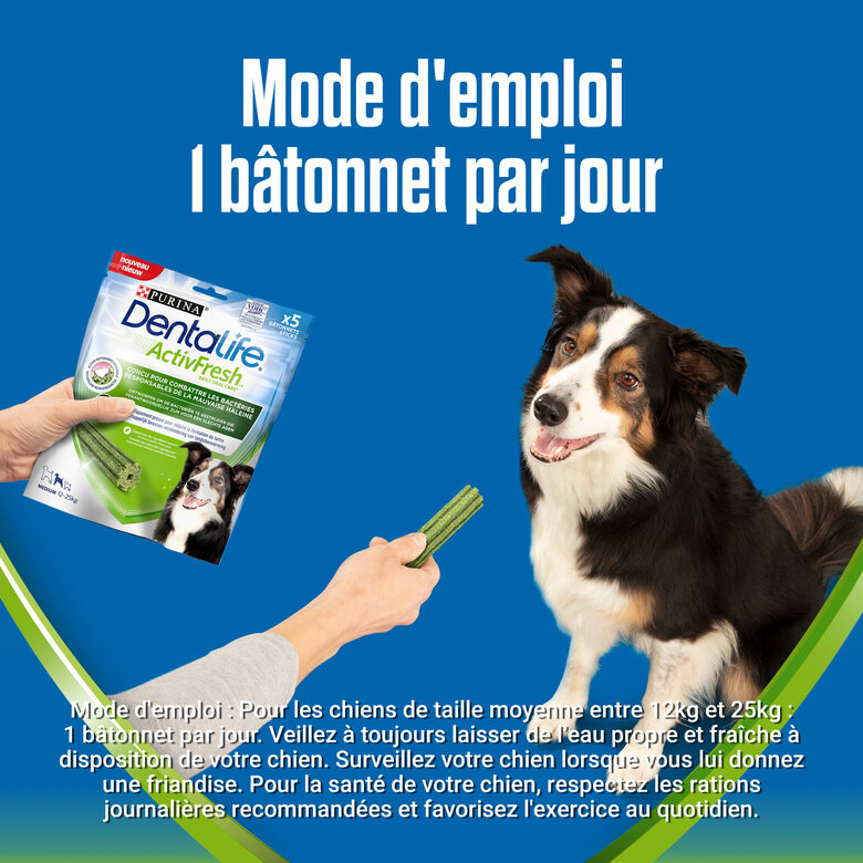 DENTALIFE - Friandises à mâcher ACTIVFRESH bucco-dentaire pour Chiens Moyens - 115g Image numéro 8 DENTALIFE - Friandises à mâcher ACTIVFRESH bucco-dentaire pour Chiens Moyens - 115g Image numéro 8