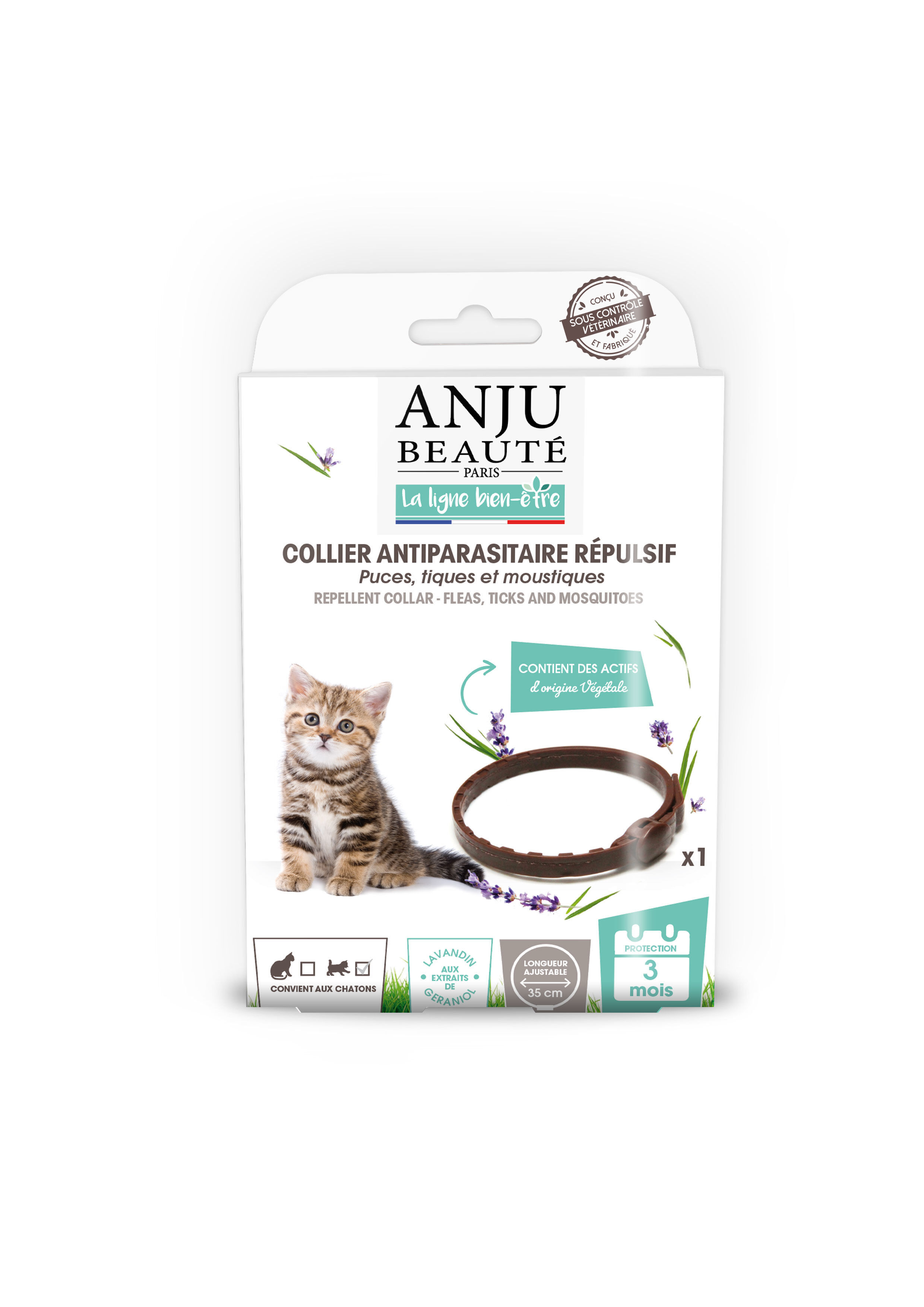 Anju Beaute - Collier Antiparasitaire R&eacute;pulsif Chaton - 35cm Image num&eacute;ro 1