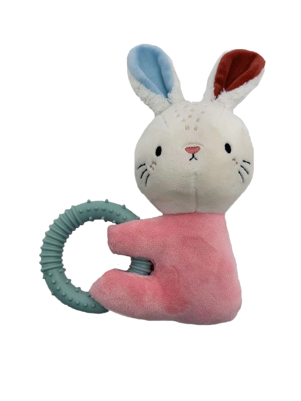 Anka - Jouet Peluche Lapin avec Anneau - Rose Image num&eacute;ro 1