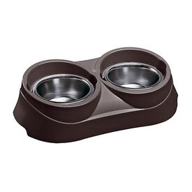 Ferplast - Support en Plastique Duo Feed avec Écuelles Inox - 400ml