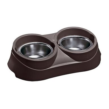 Ferplast - Support en Plastique Duo Feed avec Écuelles Inox - 400ml