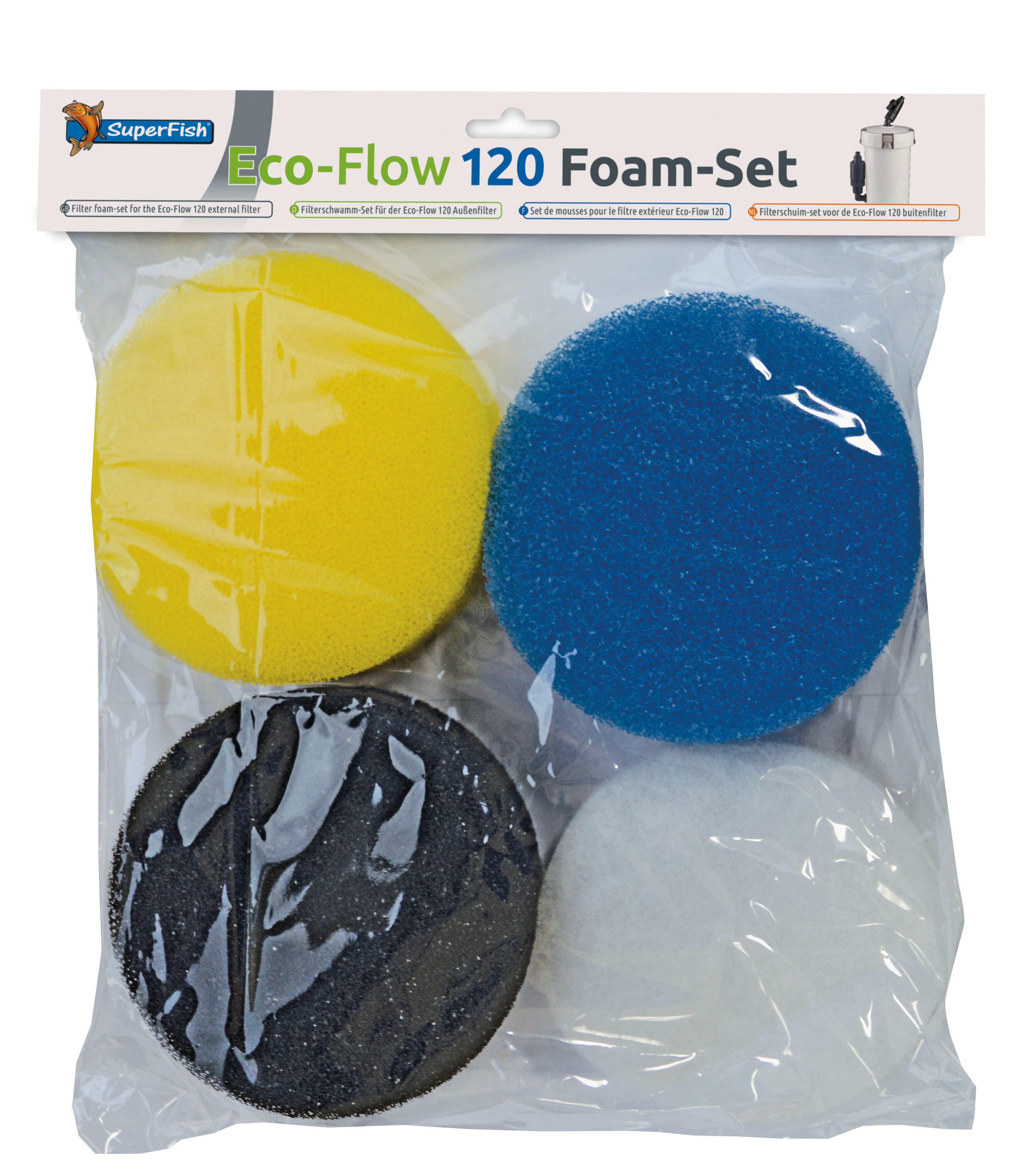 Superfish - Set de Mousse Eco-Flow 120 pour Filtre Eco-Flow Image num&eacute;ro 1