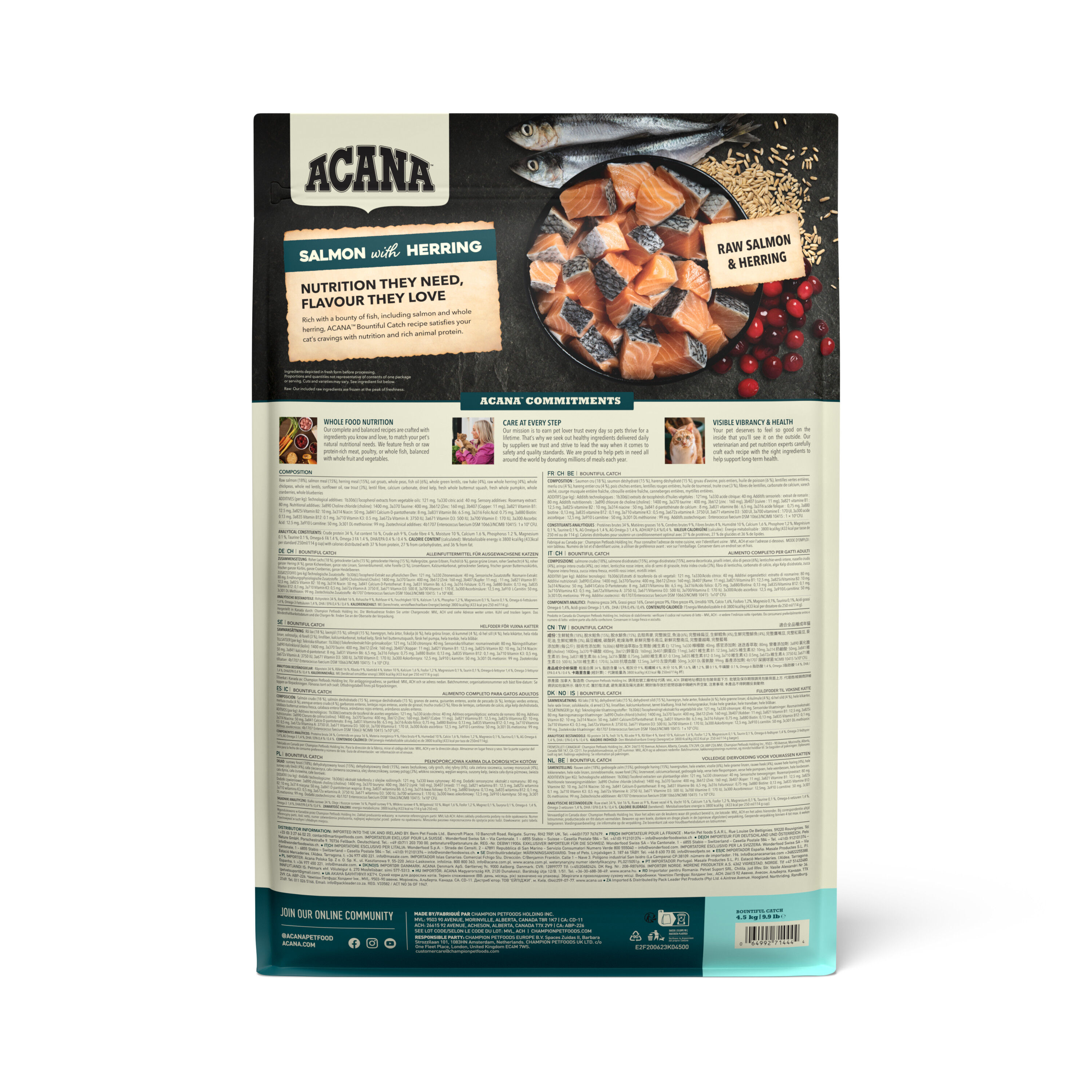 Acana - Croquettes Adult Bountiful Catch Saumon et Harengs pour Chats - 4,5Kg Image num&eacute;ro 3
