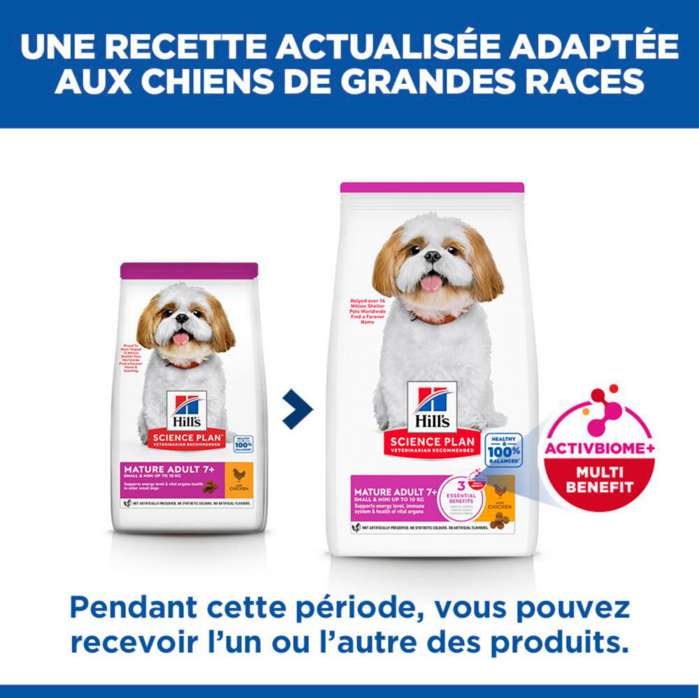 Hill's Science Plan - Mature Adult Small & Mini Croquettes Pour Petit Chien Ag&eacute; Au Poulet -  3kg Image num&eacute;ro 3