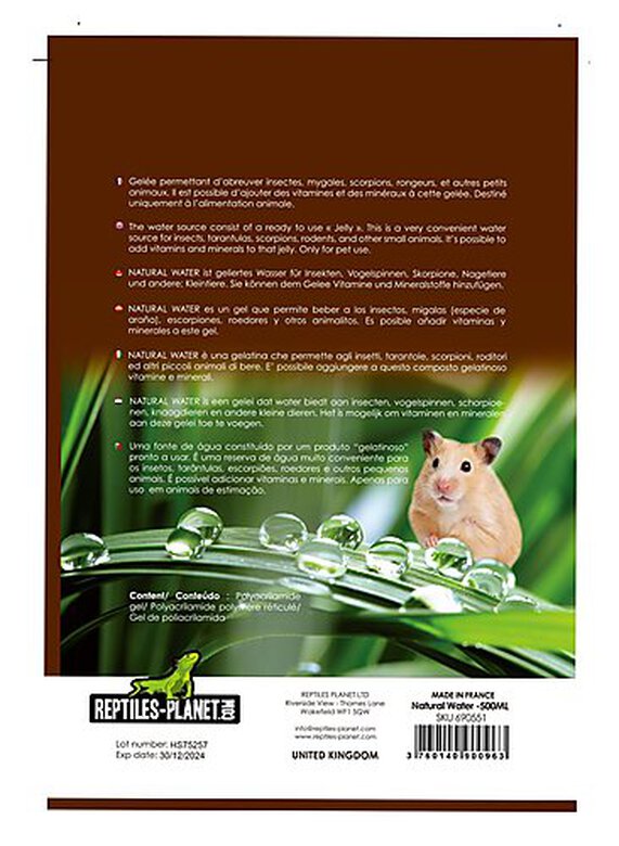 Reptiles Planet - Gelée d'eau Natural Water pour Insectes - 500ml image number null