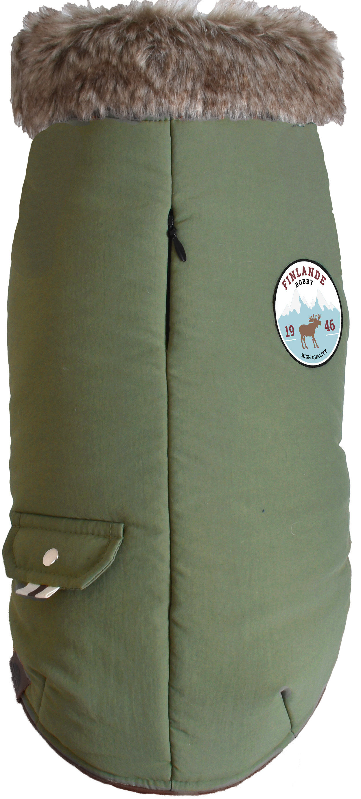 Bobby - Manteau Finlande Vert de Gris pour Chiens - 30cm/S Image num&eacute;ro 1
