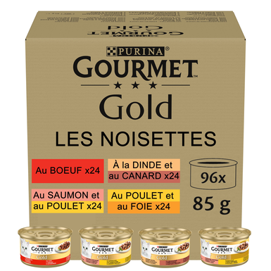Gourmet - Boîte GOLD Les Noisettes pour Chats Adultes - 96x85g