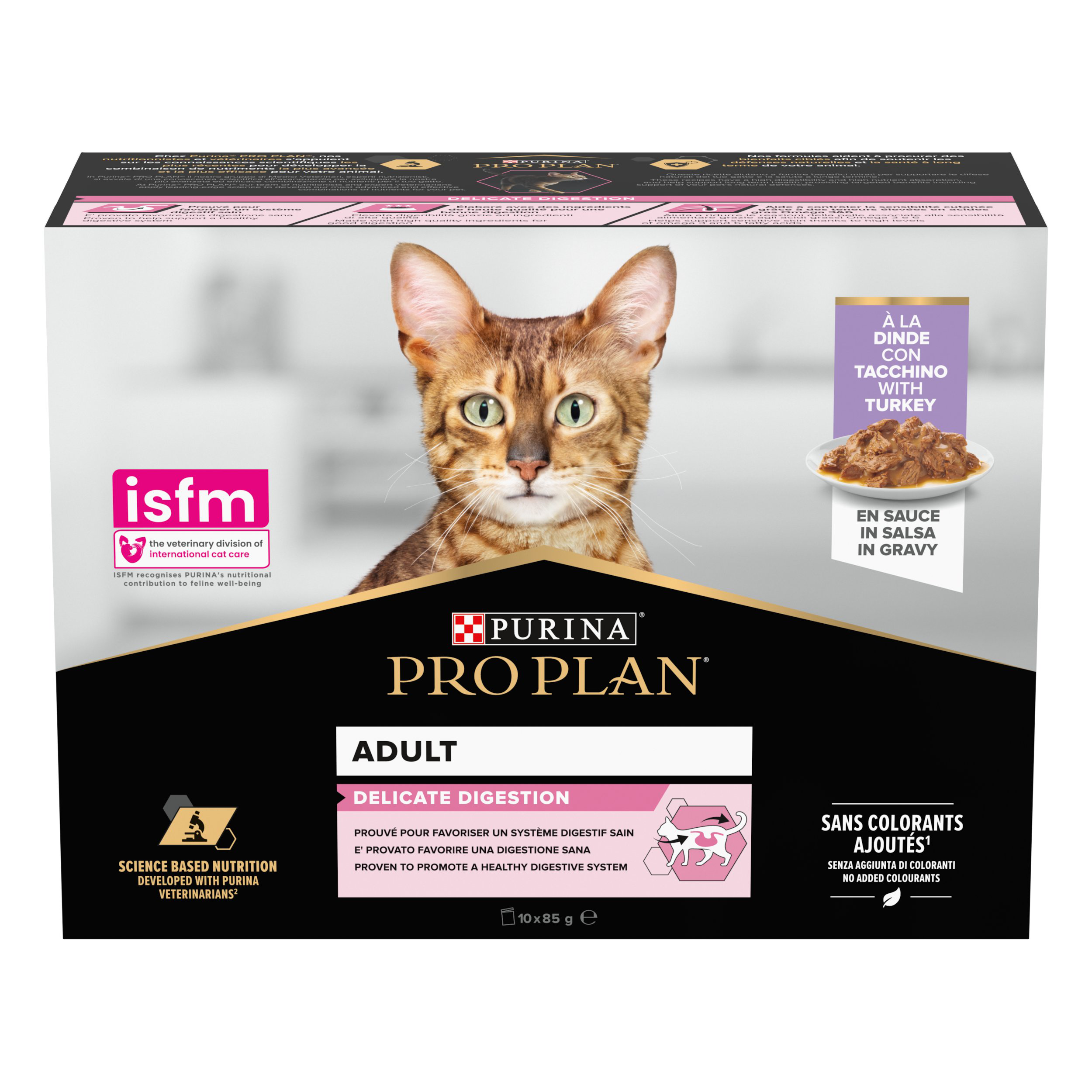 Pro Plan - Pochons Adulte Delicate Digestion Dinde en Sauce pour chat adulte - 10x85g Image num&eacute;ro 1