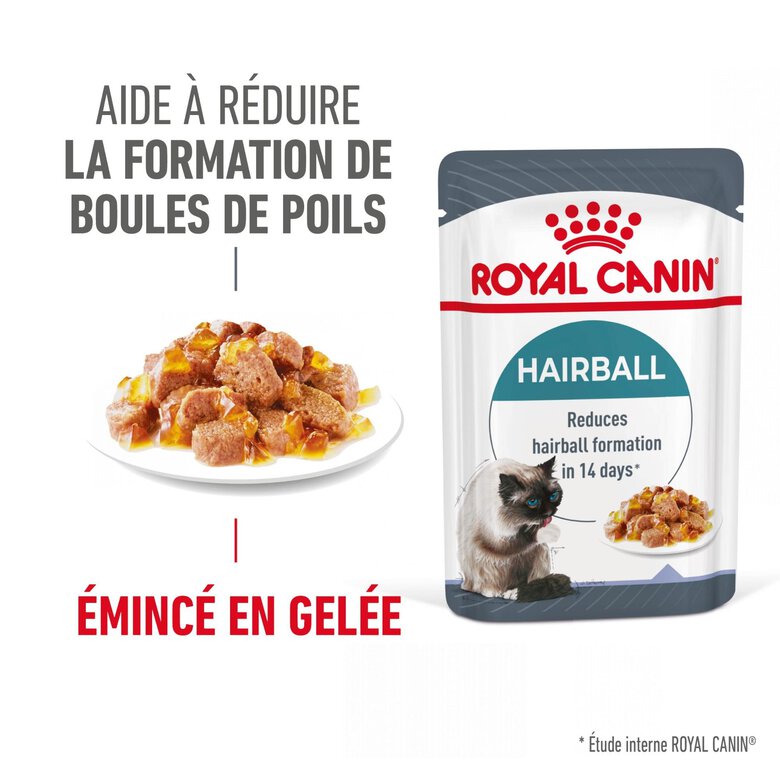 ROYAL CANIN - SACHET FRAICHEUR HAIRBALL EN GELEE CHAT ADULTE REDUCTION DES BOULES DE POILS - 12x85g Image numéro 3 ROYAL CANIN - SACHET FRAICHEUR HAIRBALL EN GELEE CHAT ADULTE REDUCTION DES BOULES DE POILS - 12x85g Image numéro 3