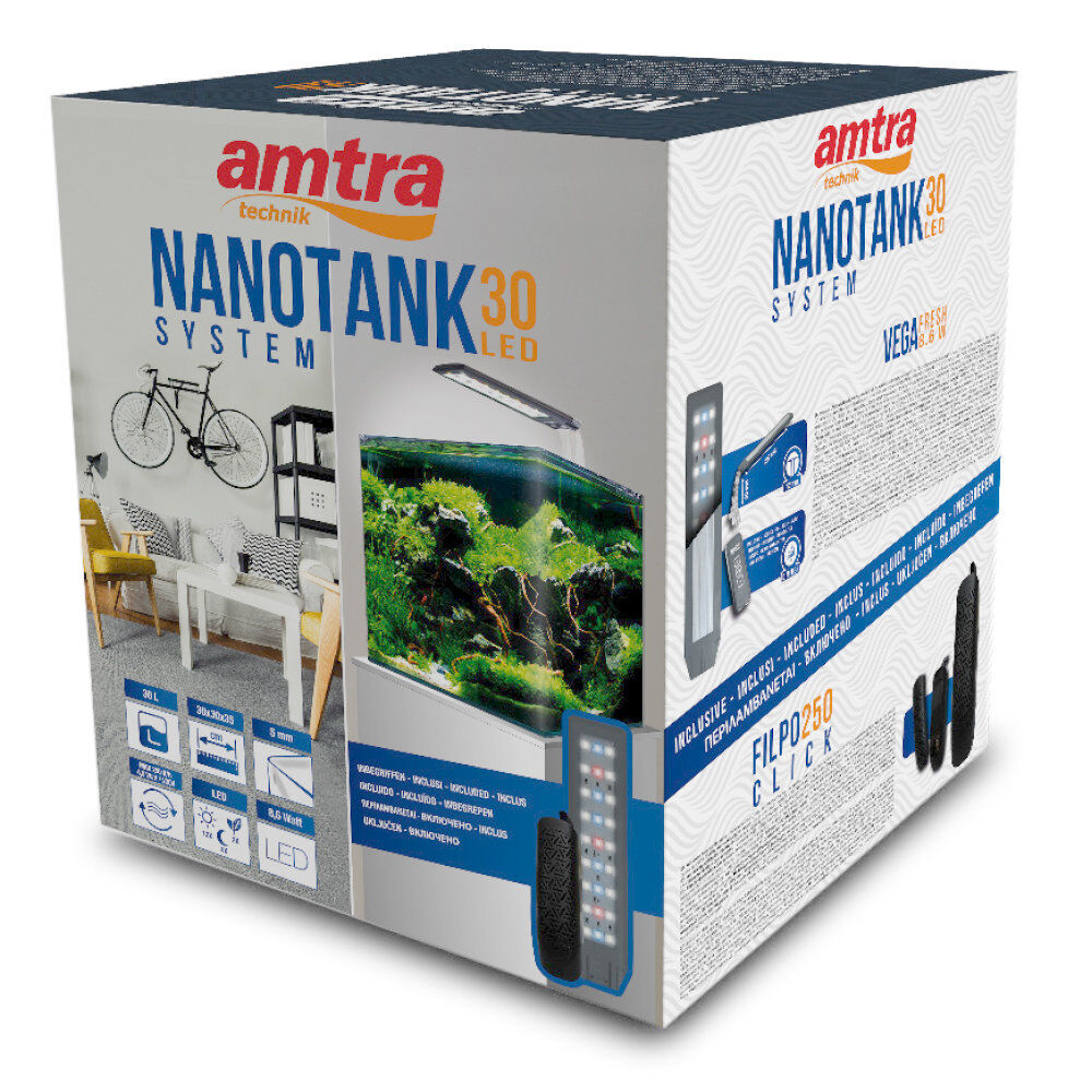 AMTRA - AQUARIUM NANOTANK CUBE SYSTEM 30 - 30x30x35cm Image num&eacute;ro 1