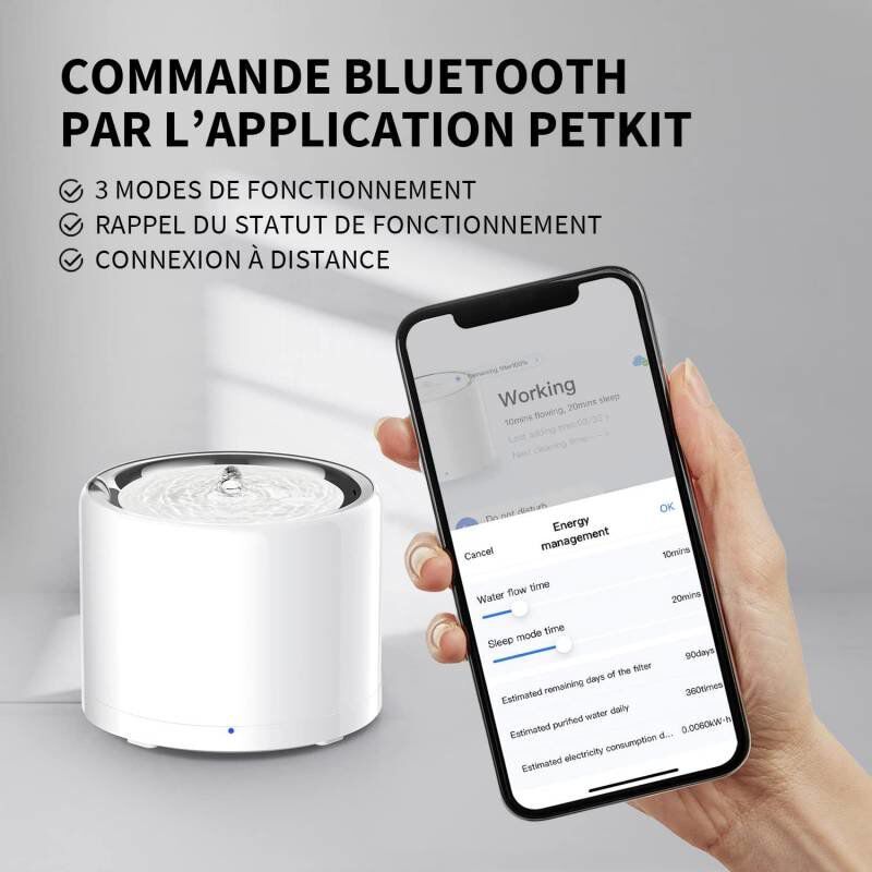 Petkit - Fontaine &agrave; Eau EVERSWEET PRO 3 UVC Connect&eacute; pour Chiens et Chats - 1,8L Image num&eacute;ro 8