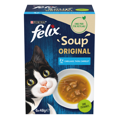 Felix - Soupes en sachets Sélection de Poissons pour Chats - 6x48g