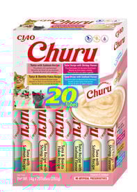 Inaba - Kit Friandises Churu Variétés Fruits de Mer pour Chats - 20x14g