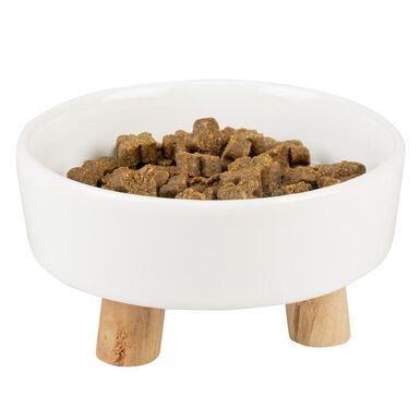 Duvoplus - Mangeoire Céramique Blanc pour Chiens - 700ml - 15x4x15,4x9,4cm