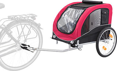 Trixie - Roulotte de Vélo Noir/Rouge - L: 75 x 86 x 80/145 cm