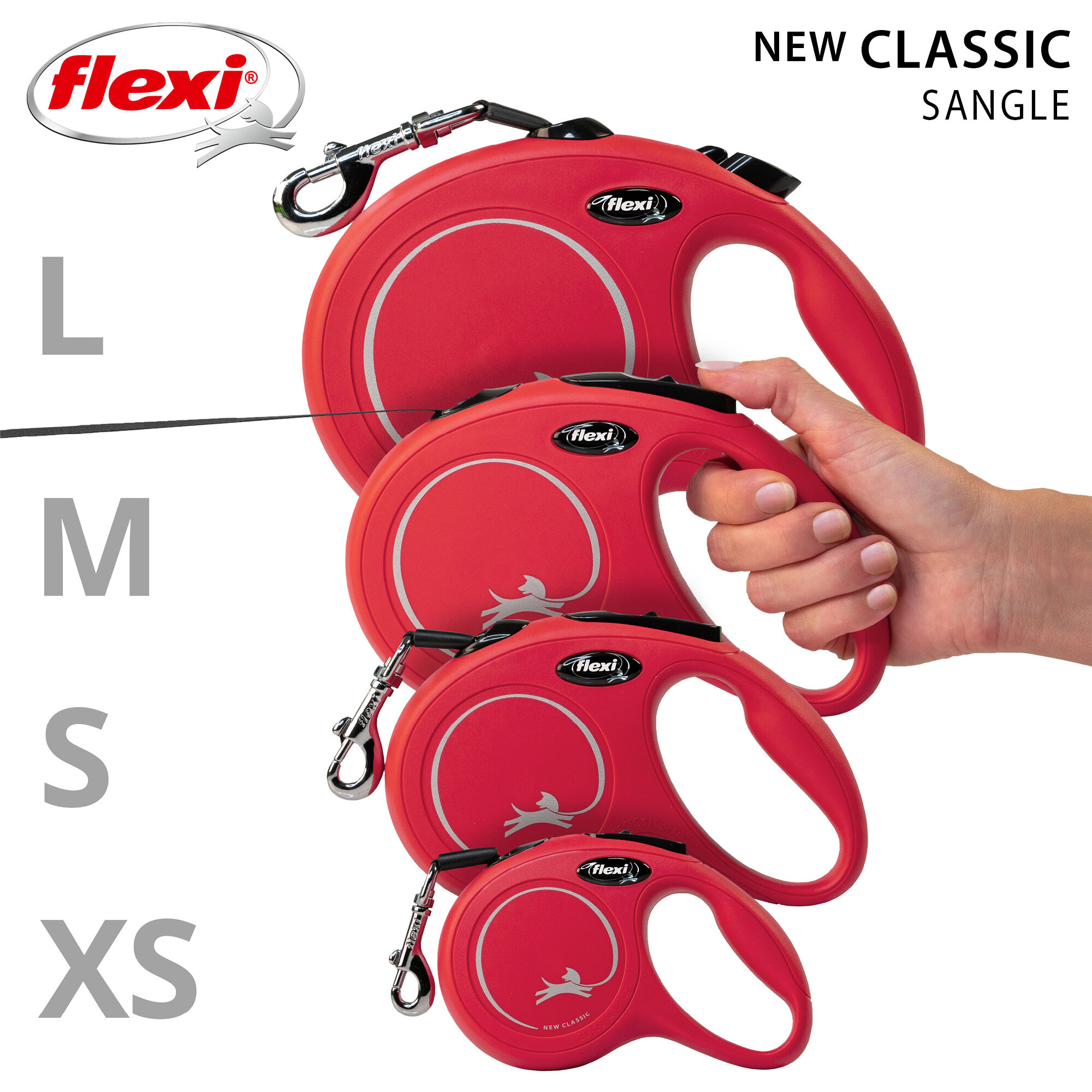 Flexi - Laisse Classic avec Sangle pour Chien Rouge - XS (3m) Image num&eacute;ro 5