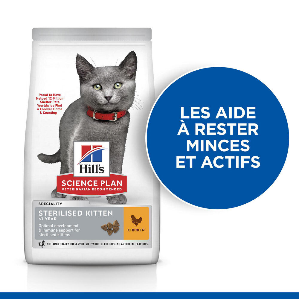 Hill's Science Plan - Kitten Sterilised Cat Croquettes Pour Chaton St&eacute;rilis&eacute; Au Poulet  - 300g Image num&eacute;ro 2