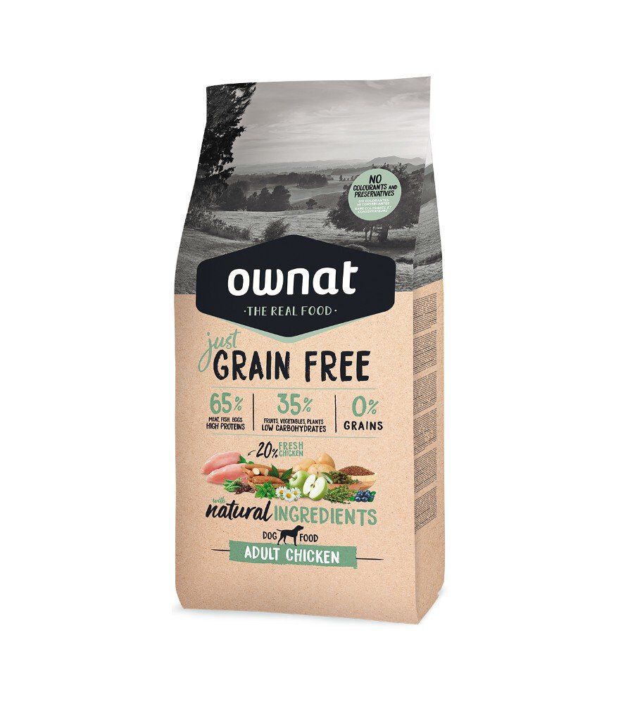 Ownat - Croquettes Just Grain Free Poulet pour Chiens - 3Kg Image num&eacute;ro 1
