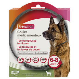 Beaphar - Collier M&eacute;dicamenteux 4,50 g + 2,03g pour Grands Chiens - 70cm