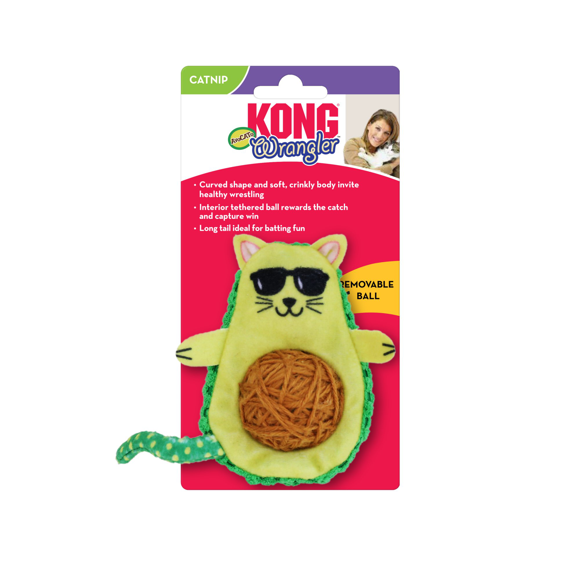 KONG - Jouet Wrangler AvoCATo pour Chats Image num&eacute;ro 1