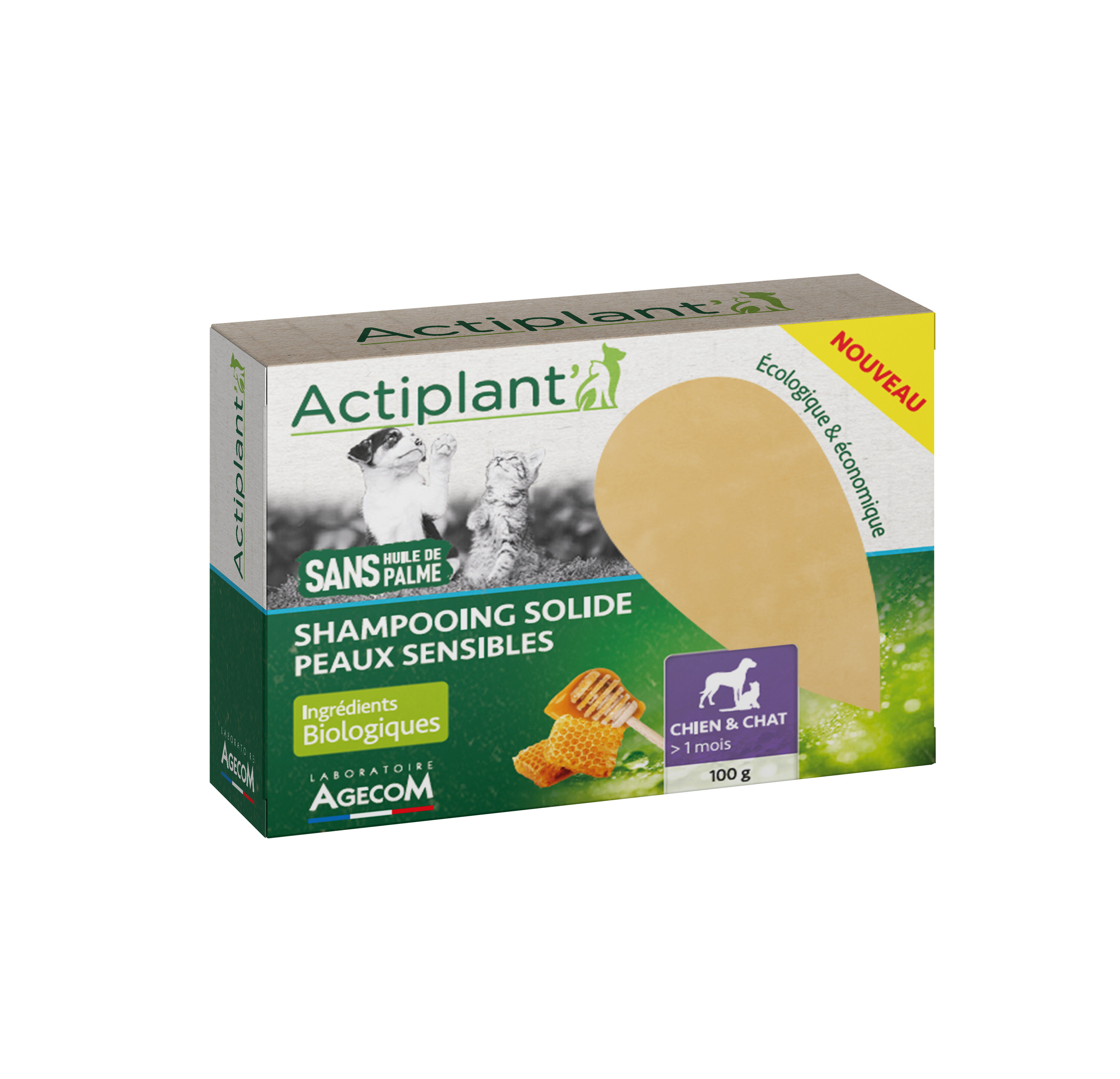 ActiPlant' - Shampoing Solide Peau Sensible pour Chien et Chat - 100g Image num&eacute;ro 1
