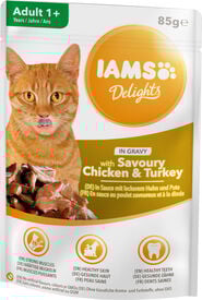 Iams -  Sachet Humide Delights Poulet et Dinde en Sauce pour Chats - 85g