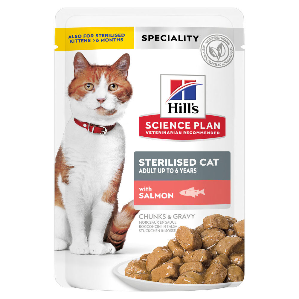 Hill's - Sachet Repas Science Plan Sterilised Cat pour Chat St&eacute;rilis&eacute; au Saumon - 85g Image num&eacute;ro 1