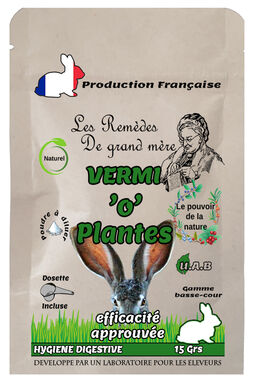 Animalgeo - Sachet Vermifuge Naturel Vermi 'O' Plantes pour Lapins - 15g