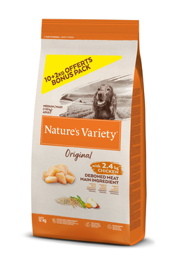 Nature's Variety - Croquettes Chien Original Medium Adult au Poulet - 10kg + 2Kg Offerts