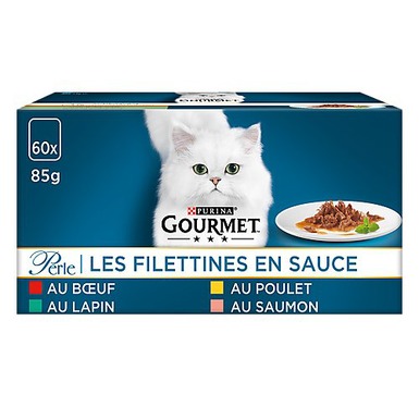 Gourmet - Sachets Repas Les Filettines en Sauce pour Chats - 60x85g