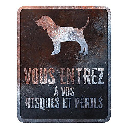 D&D - Panneau d'avertissement Beagle Fran&ccedil;ais - 25x20x03cm Multicolore Image num&eacute;ro 1