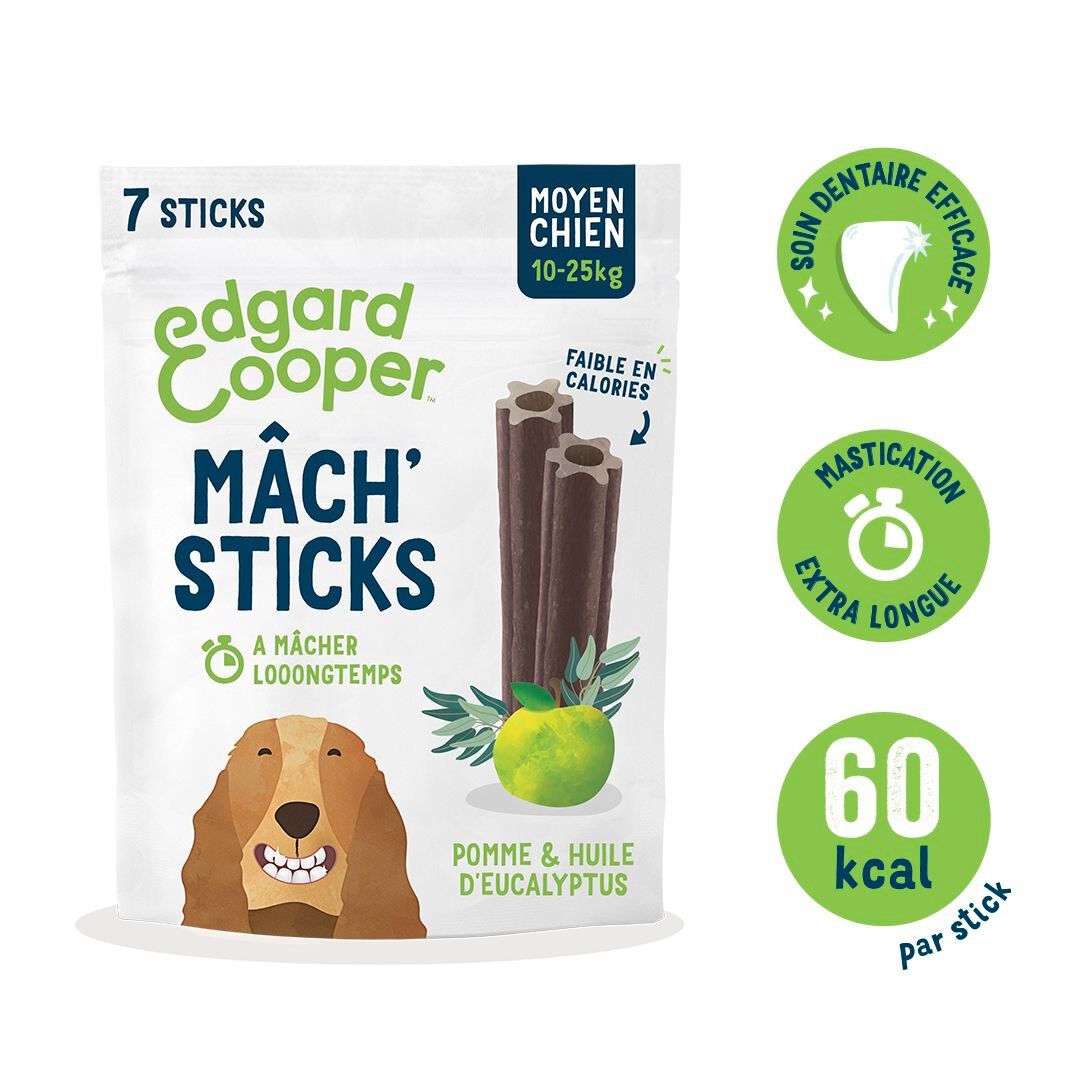 Edgard & Cooper - Sticks &agrave; M&acirc;cher Dental Naturel &agrave; l'Eucalyptus et Pomme fraiche pour Chien - M Image num&eacute;ro 8