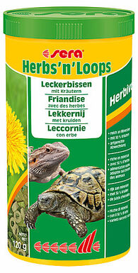 Sera - Friandises Herbs'n'Loops avec des Herbes pour Reptiles Herbivores - 1L