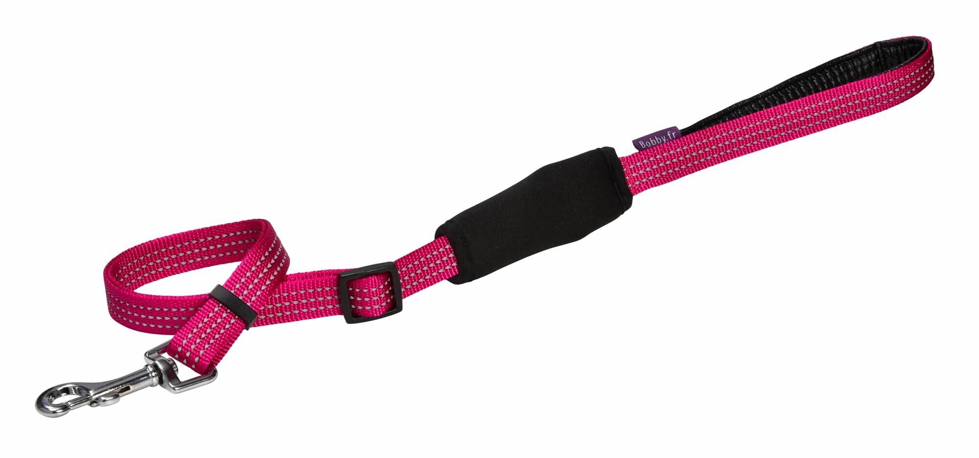 Bobby - Laisse avec Attache S&eacute;curit&eacute; Voiture Fuchsia pour Chien Image num&eacute;ro 1