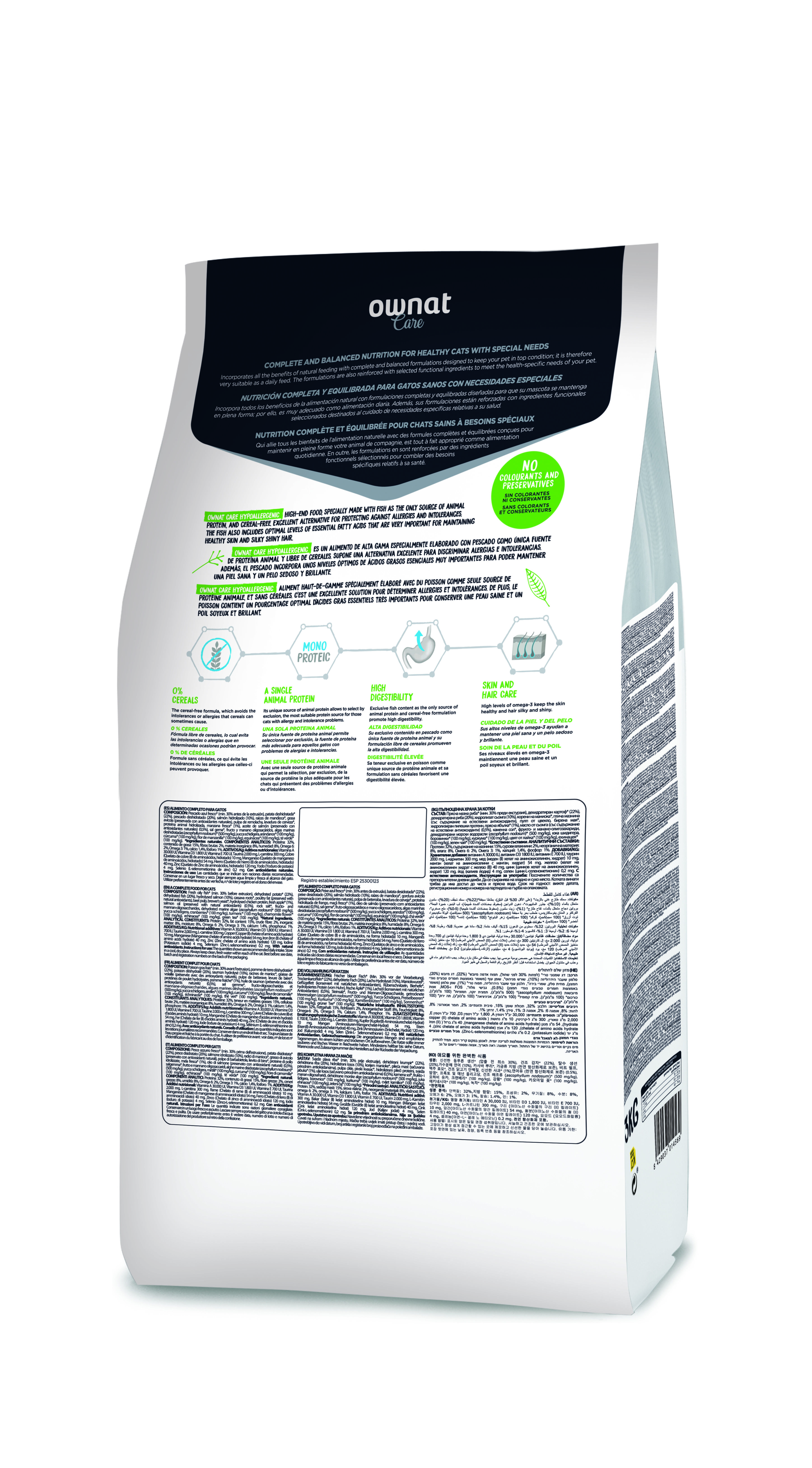 Ownat - Croquettes Care Hypoallergenic pour Chats - 3Kg Image num&eacute;ro 2