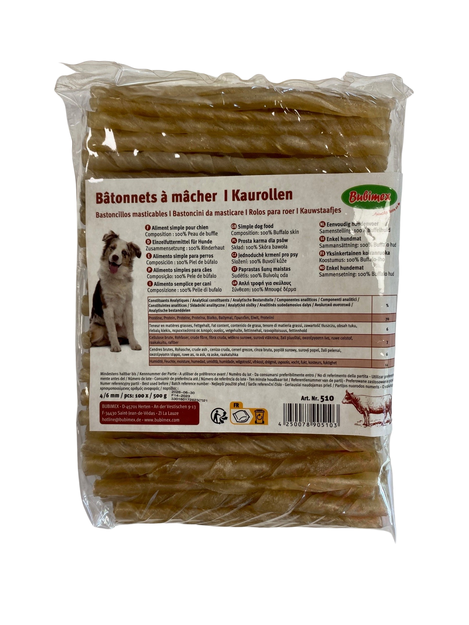 Bubimex - Friandises Sticks Torsad&eacute;s &agrave; M&acirc;cher - x100 Image num&eacute;ro 1