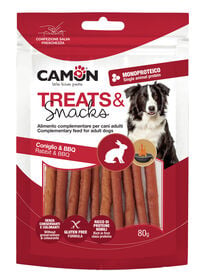Camon - B&acirc;tonnets Treats & Snacks Rabbit & BBQ pour Chiens - 80g