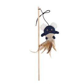 Anka - Canne &agrave; P&ecirc;che Souris Jeans pour Chats - 45cm