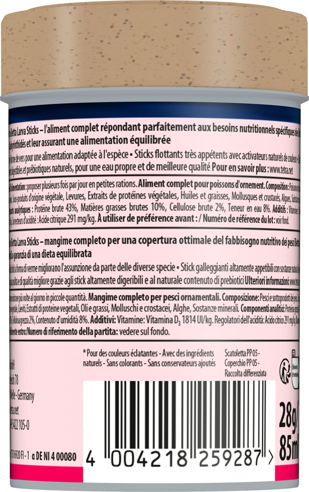 Tetra - Aliment Complet Betta Larva Sticks pour Betta Splendens - 85ml Image num&eacute;ro 4