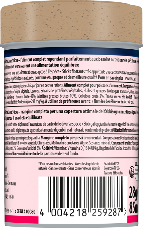 Tetra - Aliment Complet Betta Larva Sticks pour Betta Splendens - 85ml Image numéro 4 Tetra - Aliment Complet Betta Larva Sticks pour Betta Splendens - 85ml Image numéro 4