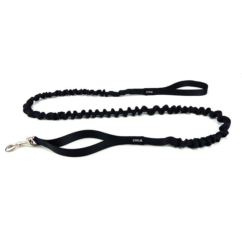 Kyflie - Laisse &eacute;lastique Anti-chocs LUDUS CROSS Noir pour Chien - 2m Image num&eacute;ro 1